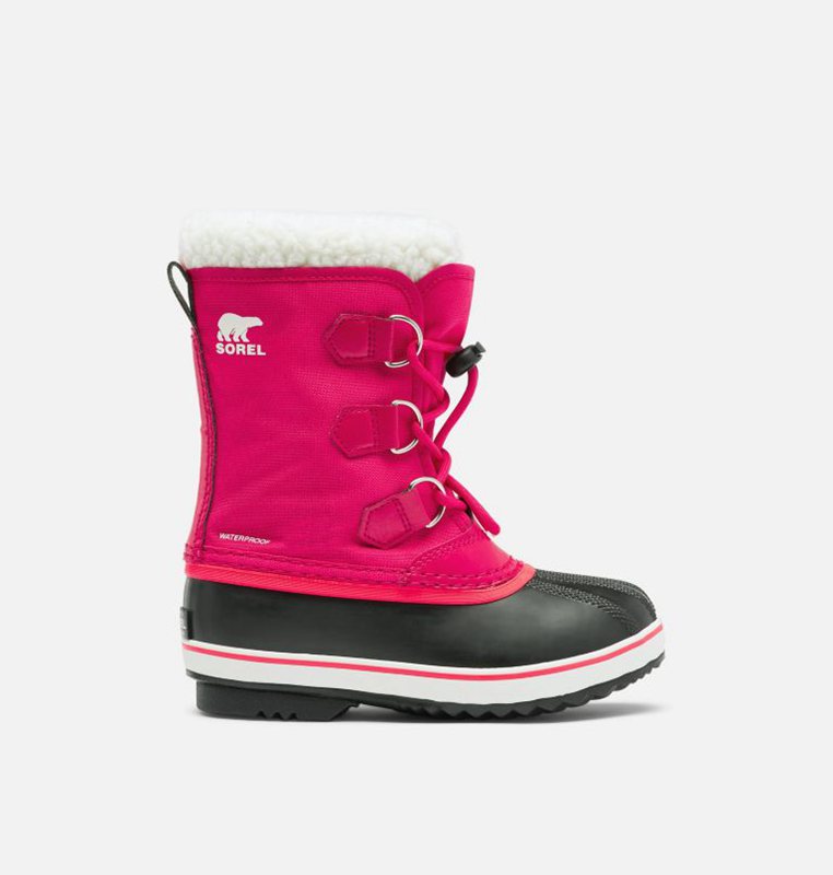 Kids Snow Boots Pink/Black - Sorel Childrens Yoot Pac™ Nylon - 473901-RHI